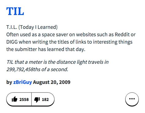 til urban dictionary|Today I Learned (TIL) .